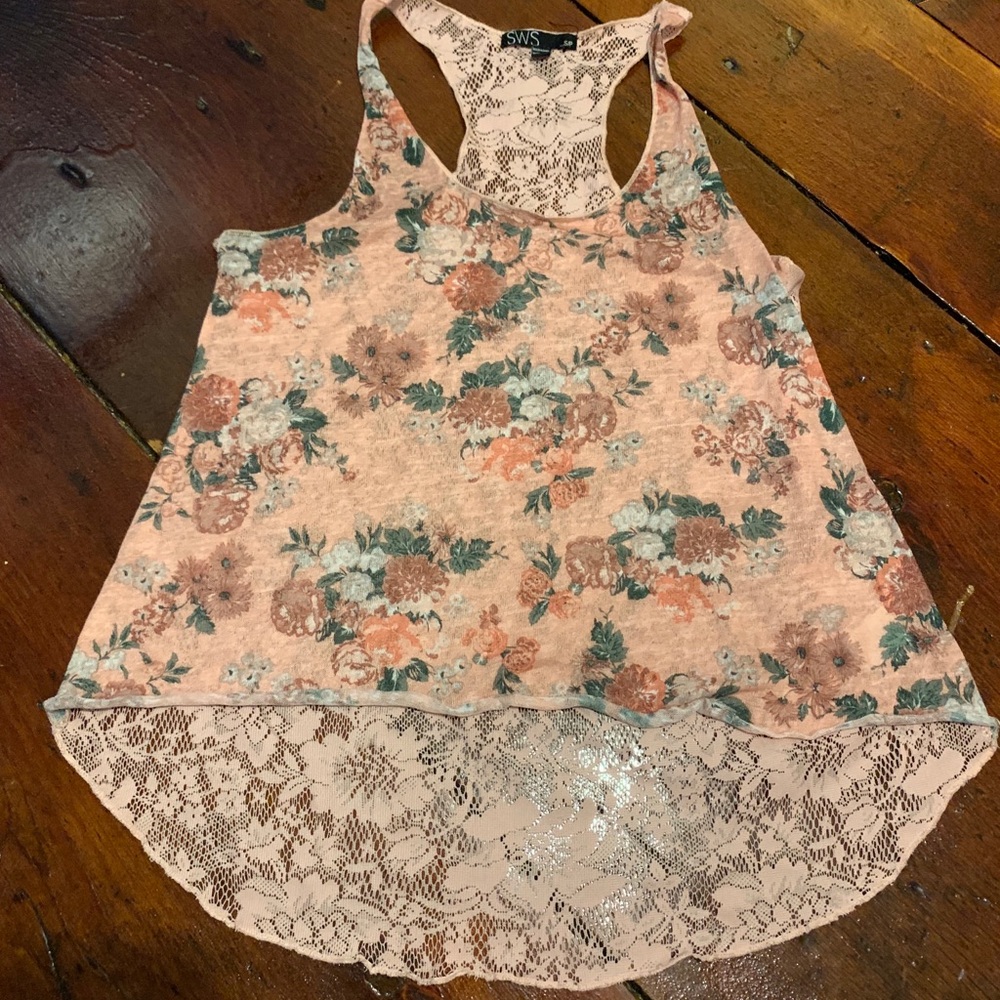 Sheer tank with crochet back 🇨🇦